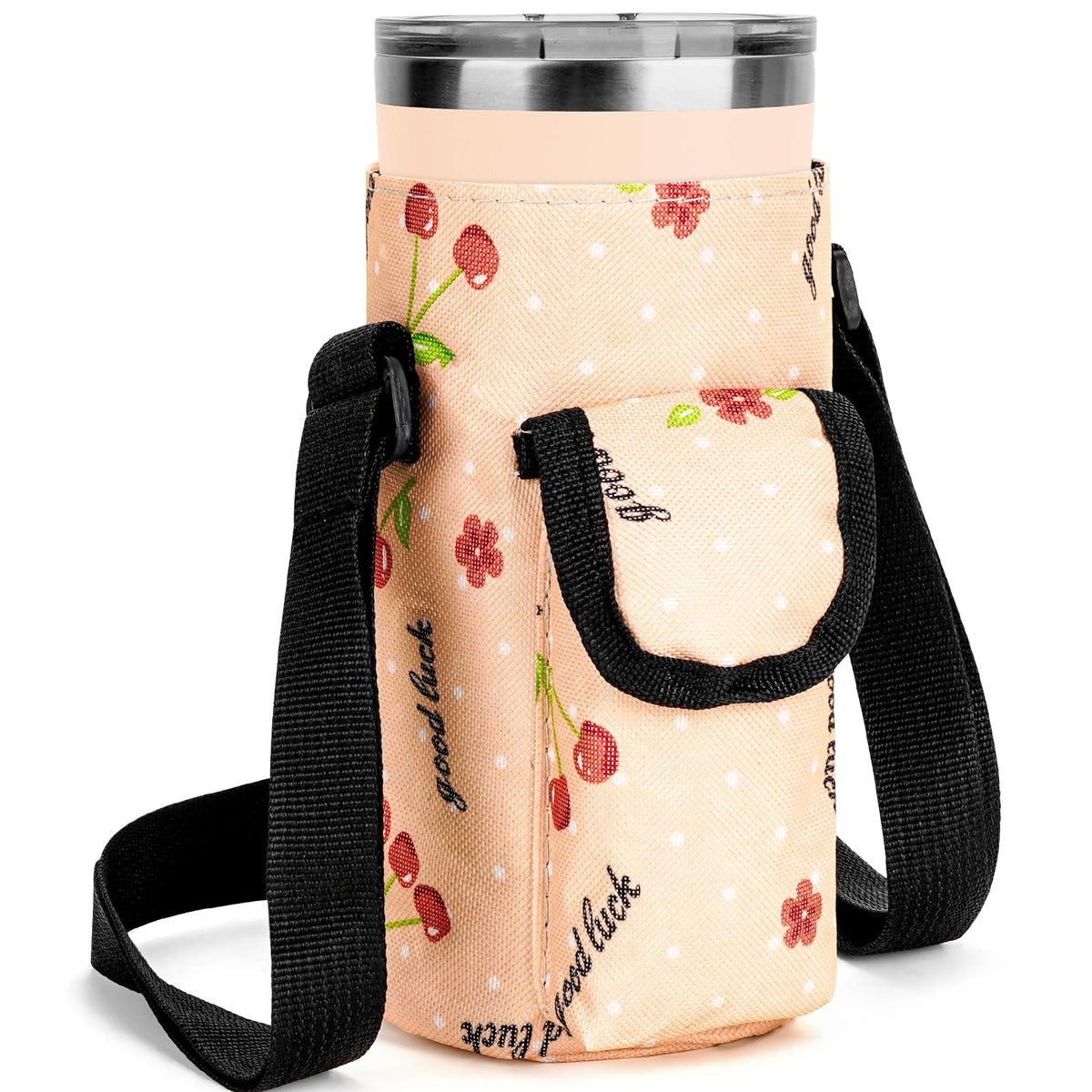 The Daisy Tumbler Carrier | Floral Crossbody Water Bottle Holder