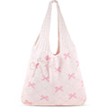 The Rosalie Bow Crochet Tote | Cute Woven Shoulder Bag for Women