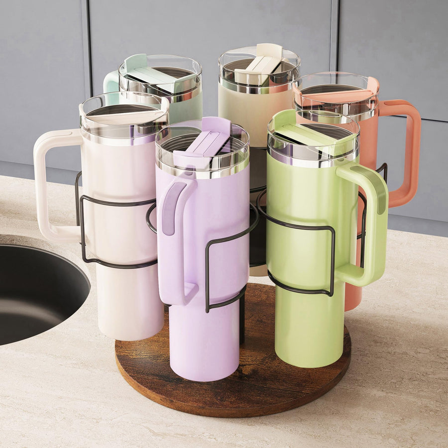 The Lumi Rotating Tumbler Organizer | 360° Cup & Bottle Storage
