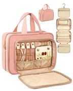 Pink Travel Toiletry & Jewelry Organizer Bag | Makeup & Skincare Case